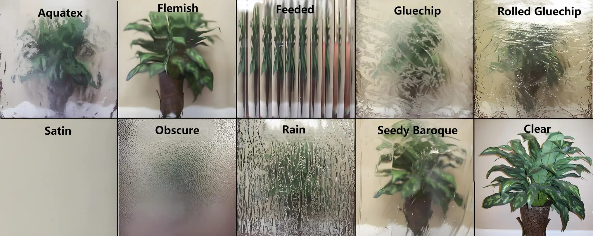 Decorative and privacy glass options for aluminum entrance doors
