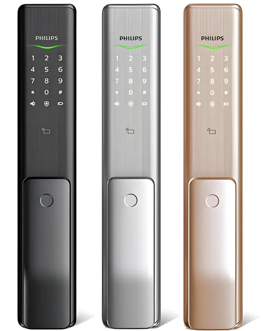 Electronic smart-lock options for aluminum entrance doors