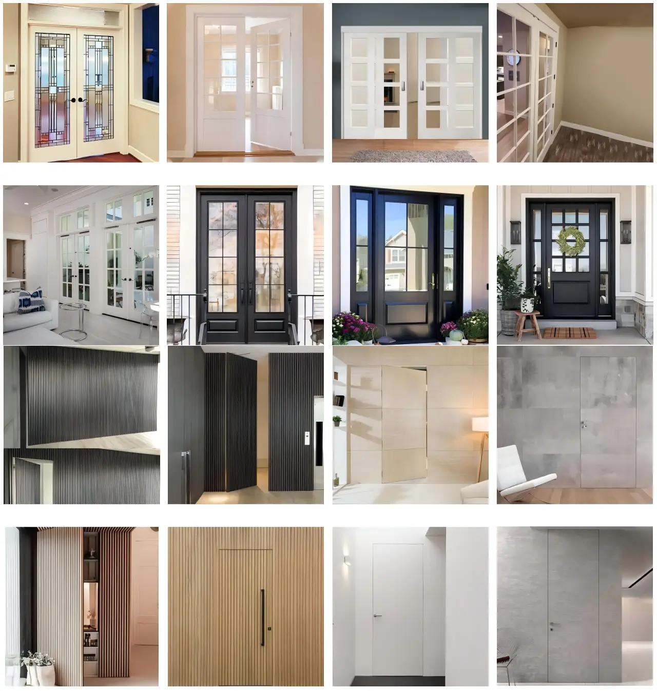 Modern wooden interior door styles with painted and wood-grain finishes