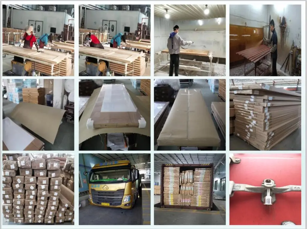 Wooden doors protected and packed for project delivery