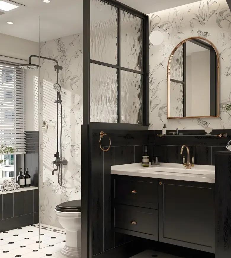 Interior wall tile samples for kitchen and bathroom applications