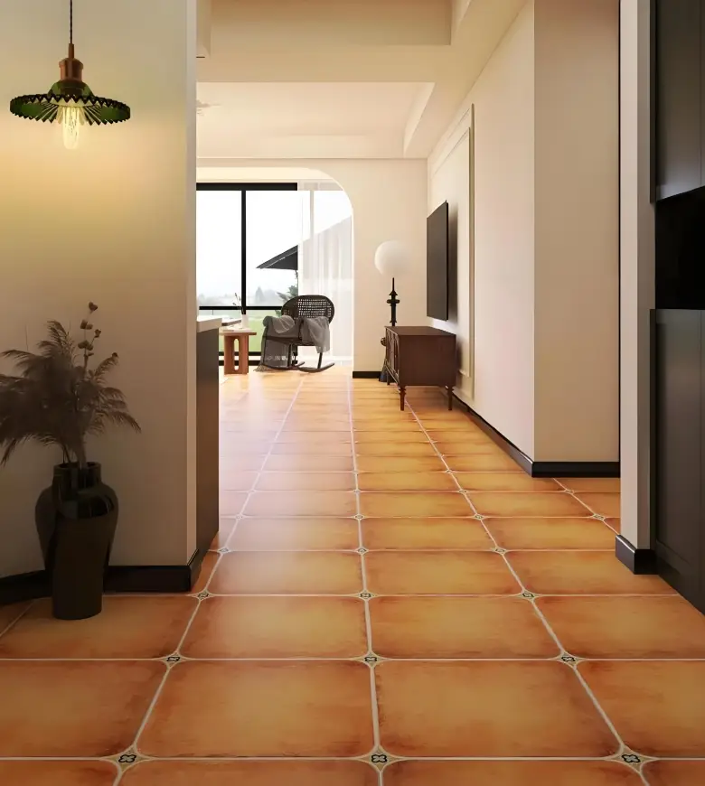 Rustic porcelain tile finish samples for building projects