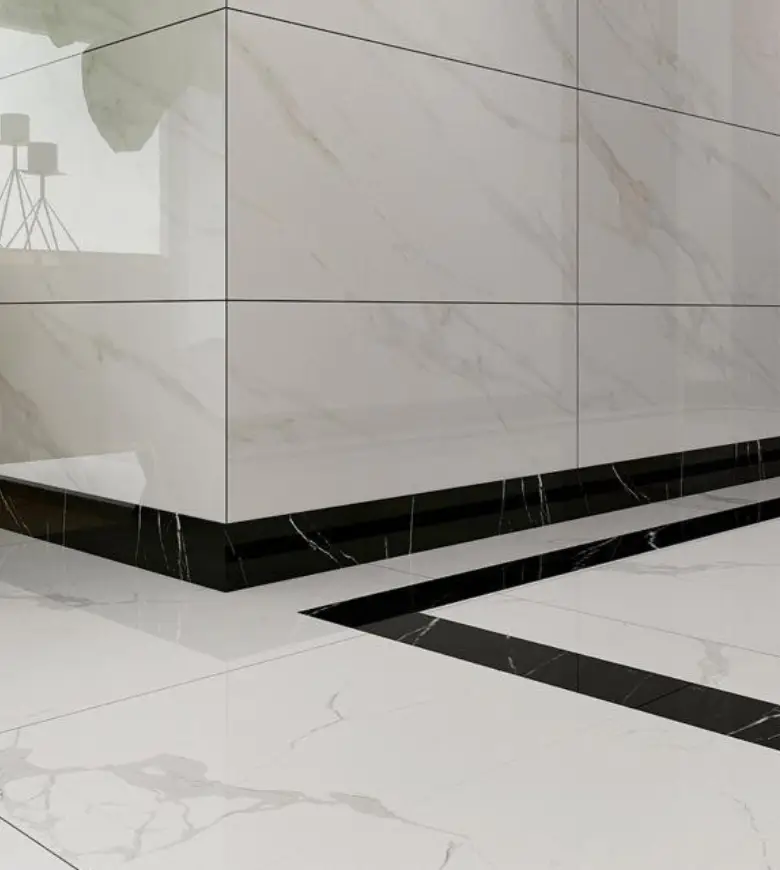 Tile skirting and edge finishing pieces for interior floors
