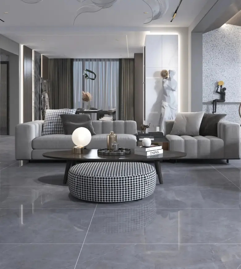 Tile finishes coordinated for a villa interior project