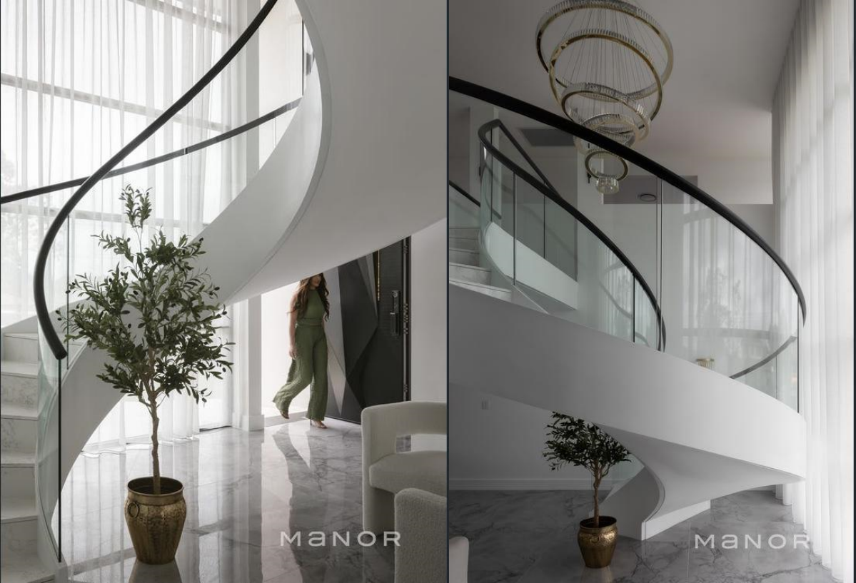 Completed staircase and interior materials in an Australian villa project