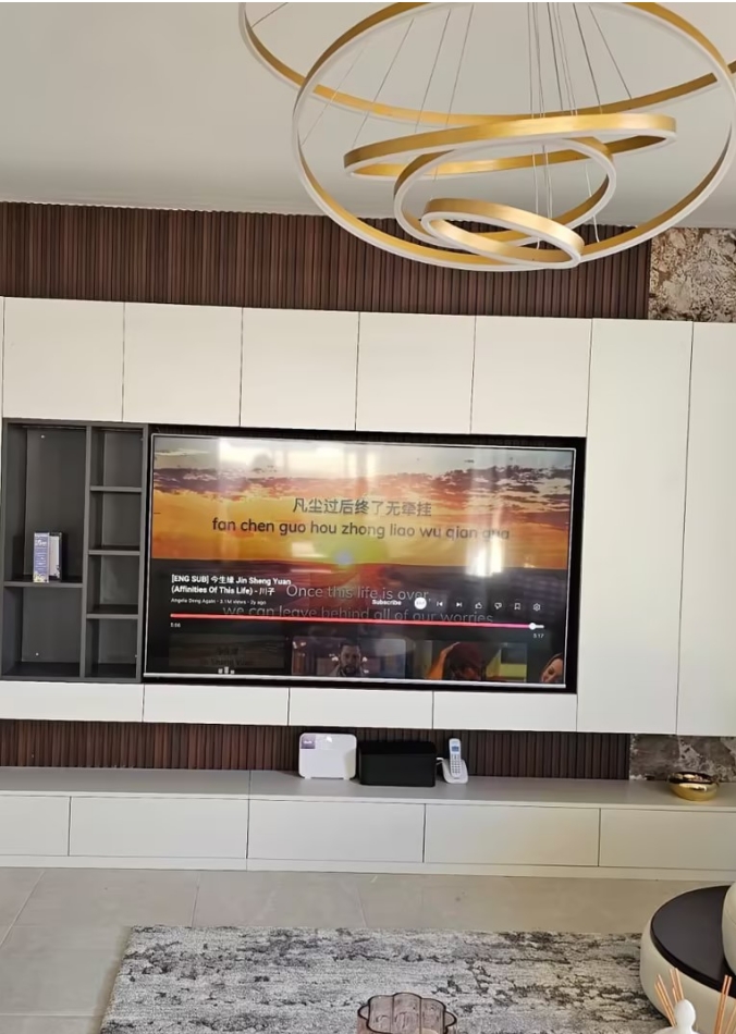 Completed living room interior in an Australian residential project