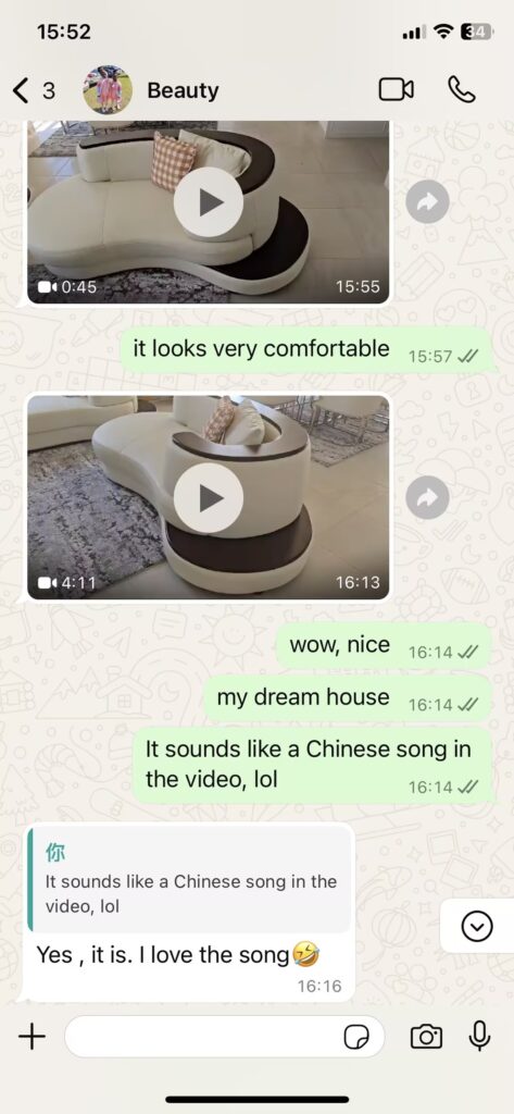 the conversation between Australia client and george team in whatsapp