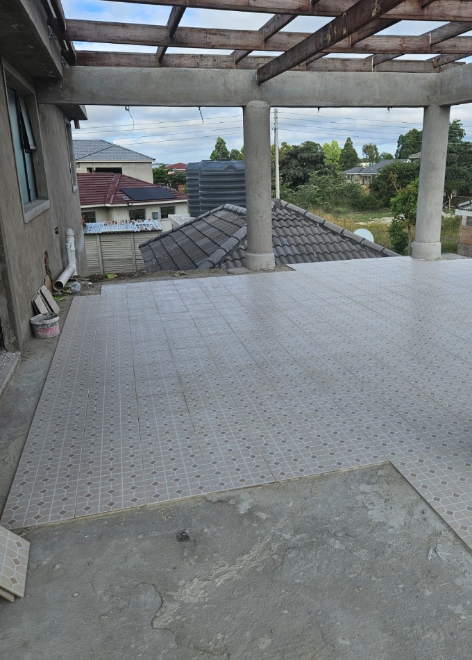 Completed balcony materials in a residential project in Zimbabwe