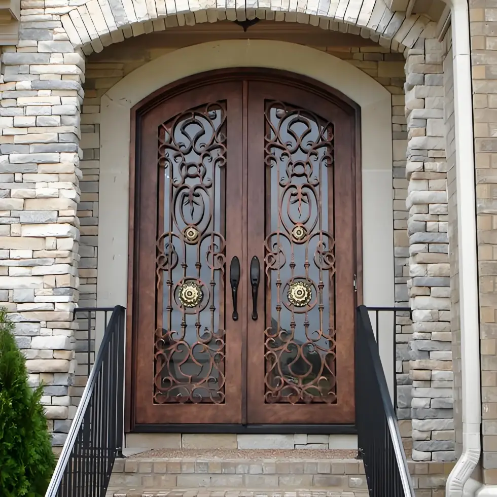 Wrought iron entrance door options for residential projects