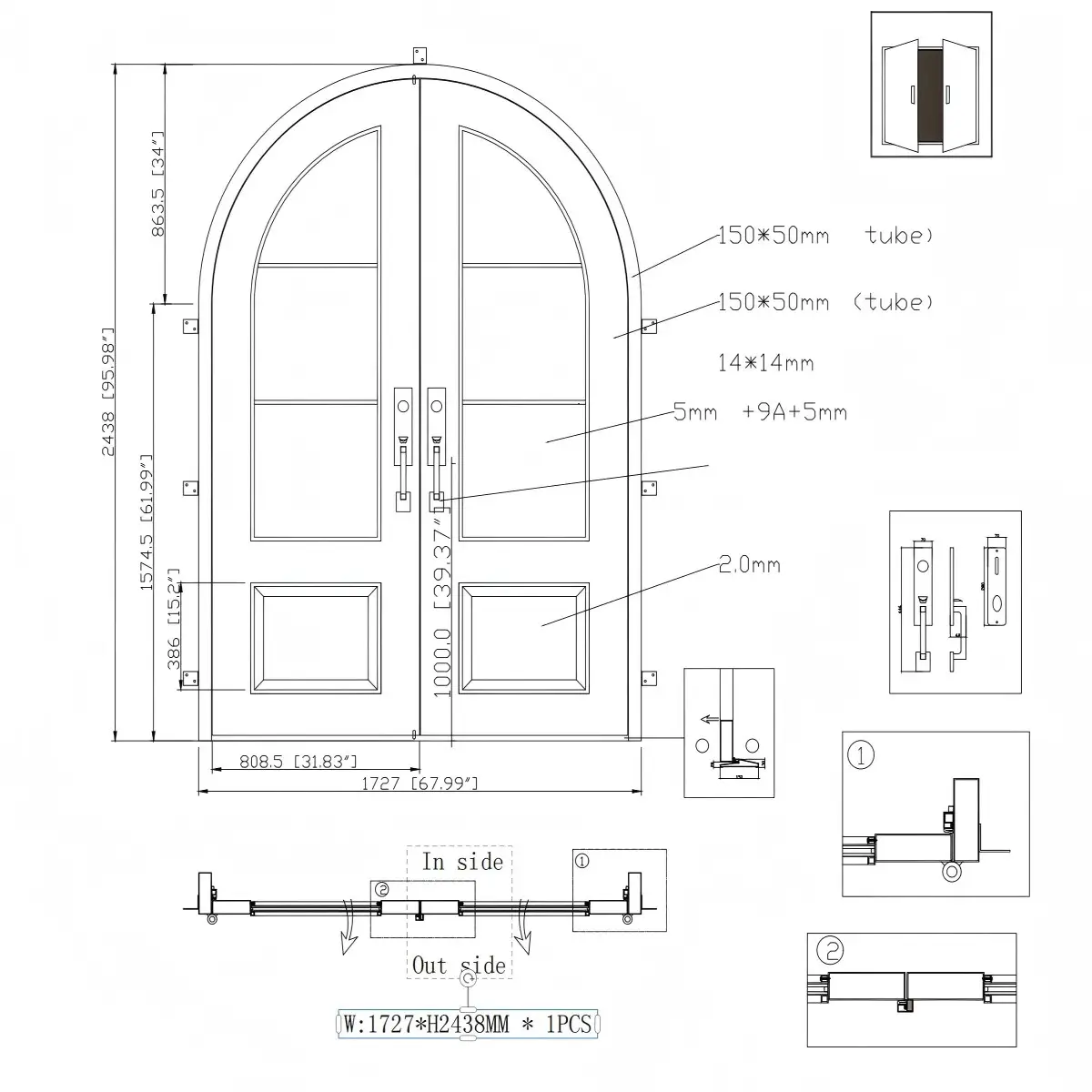 iron door drawing design