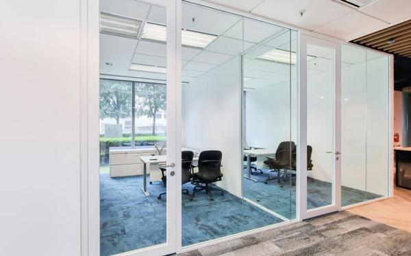 Office with glass