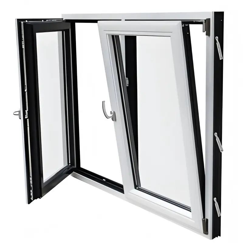 Tilt-and-turn window showing tilt and inward-turn opening modes