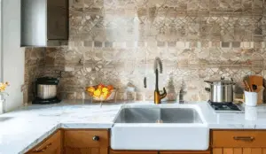 wall paper in kitchen