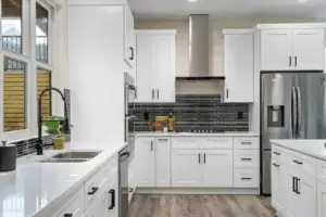 White Cabinets with Black Hardware