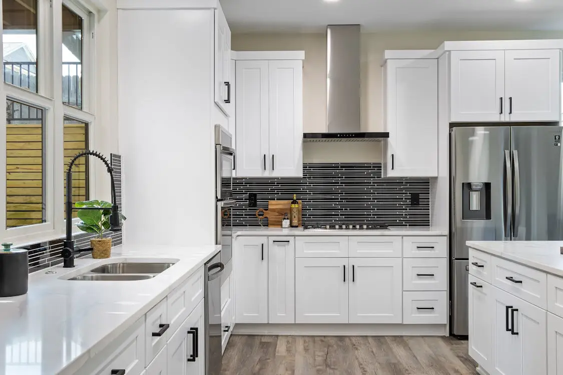 White Cabinets with Black Hardware