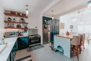 Contemporary Blue Kitchen Cabinets