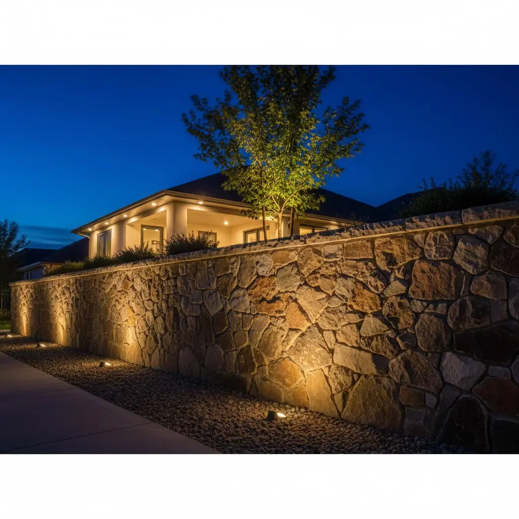 Stone Wall Feature Lighting