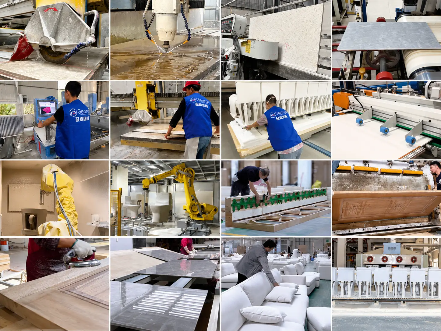 Building material production progress being checked against confirmed requirements