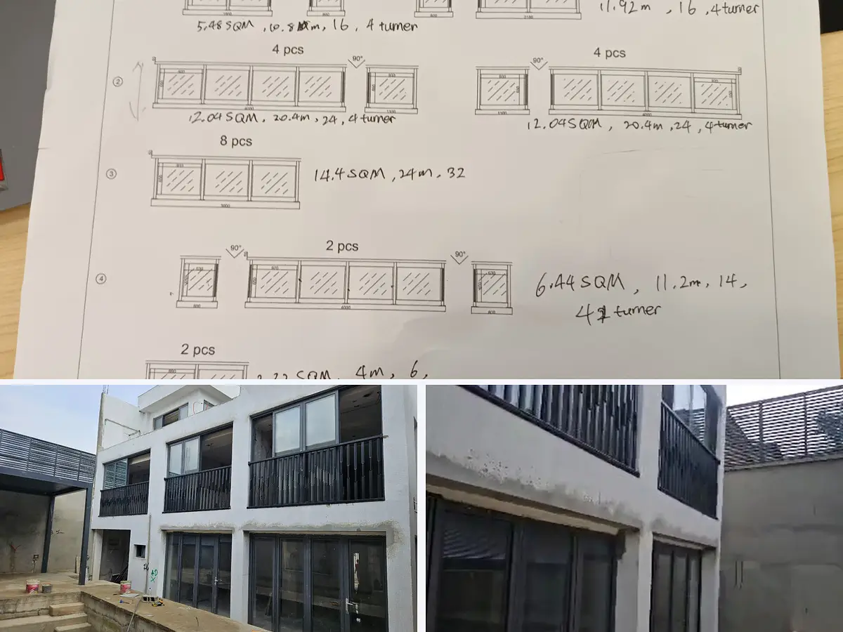 Installed windows and doors in an Abidjan office building
