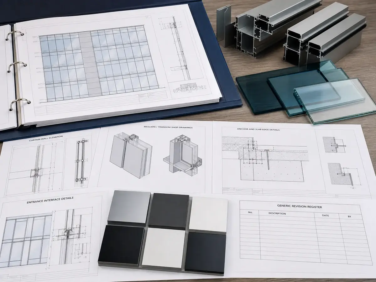 Curtain wall elevations and interface details reviewed for project approval