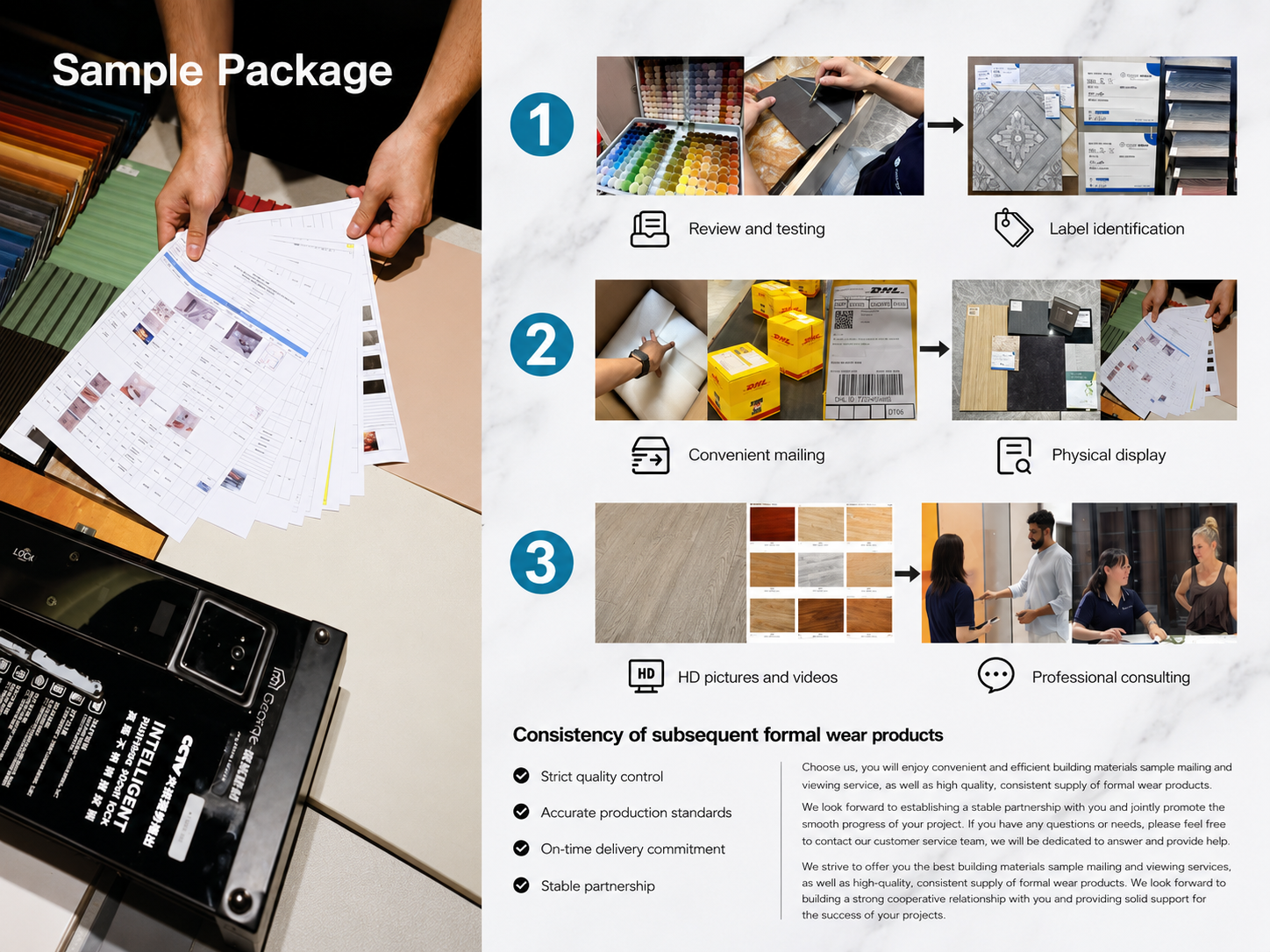 Shop drawings and building material samples arranged for approval