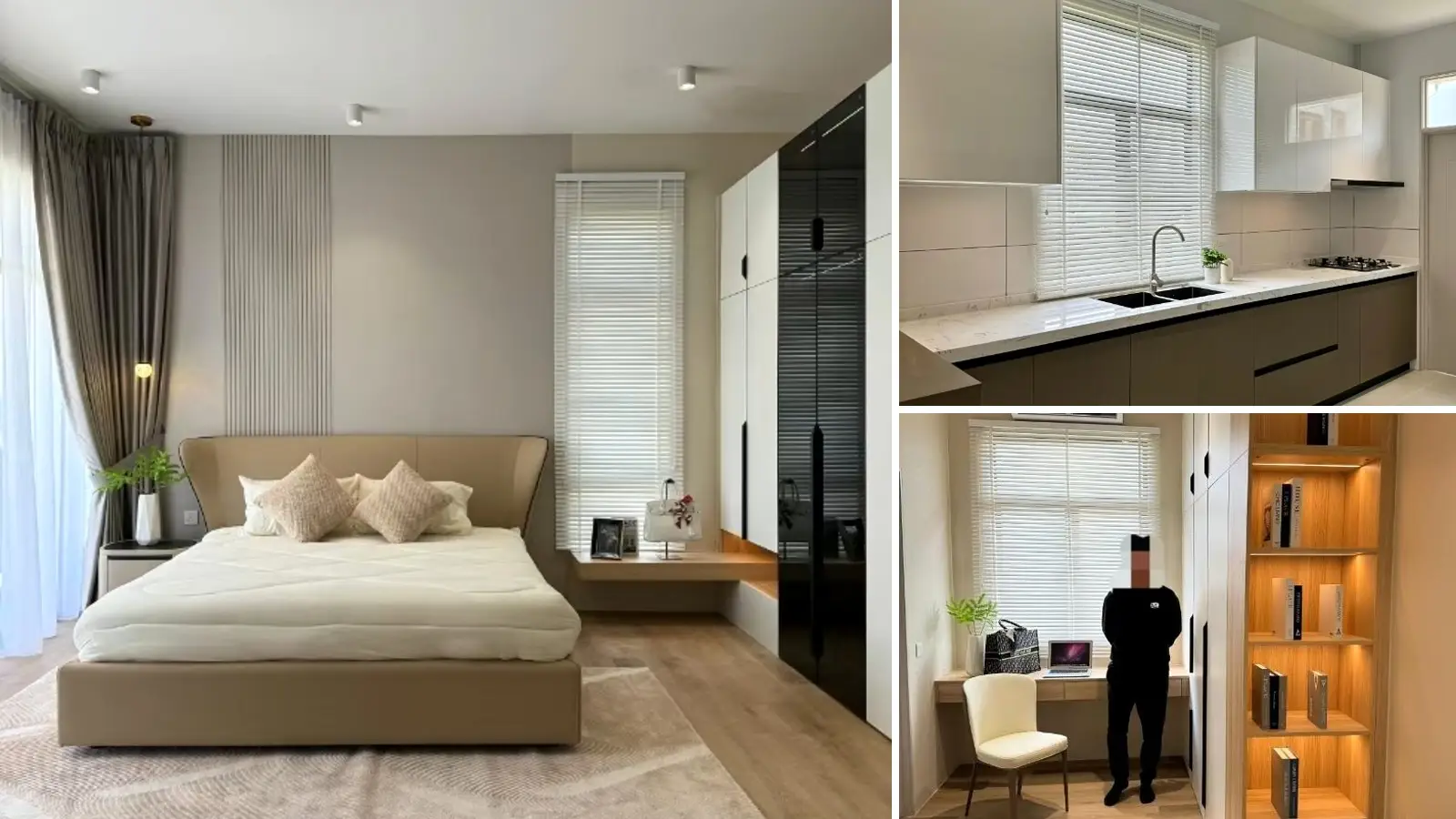 Completed kitchen and bedroom interior in a Kuala Lumpur villa