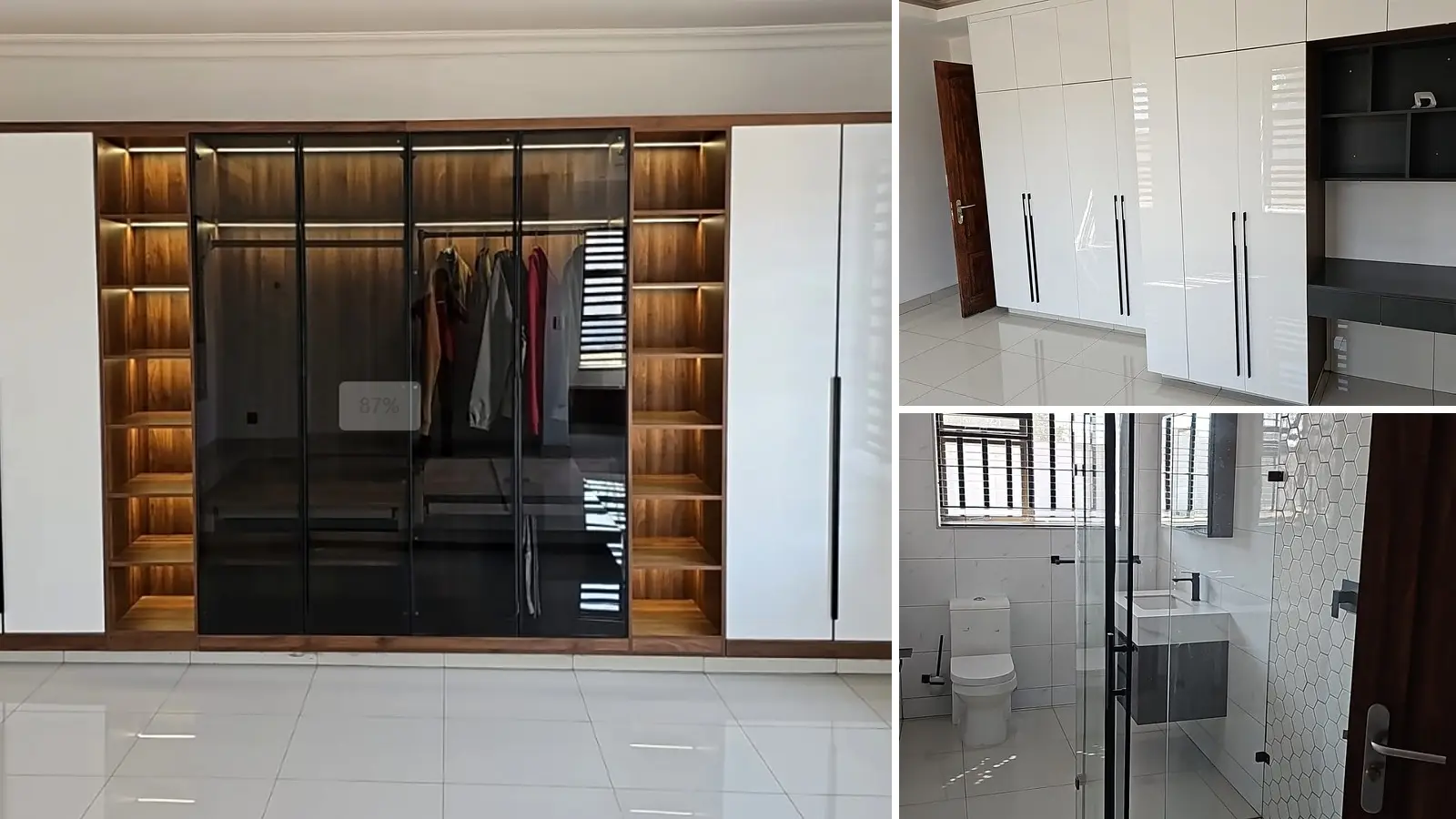 Completed wardrobe and bedroom interior in a Cape Town house
