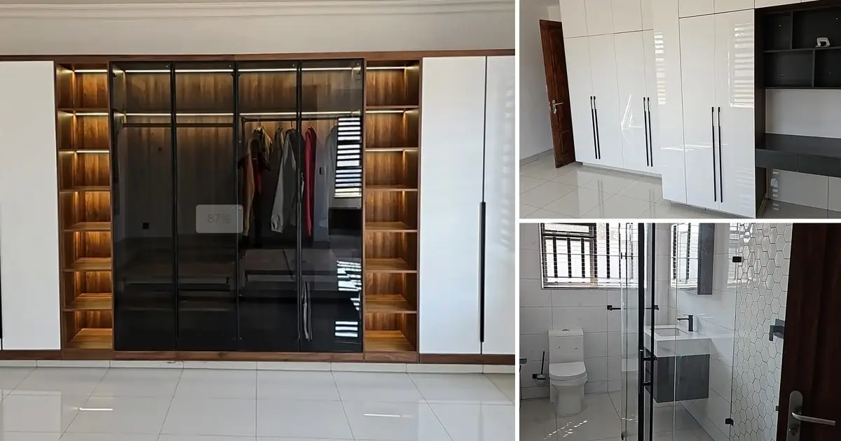 Bedroom finish detail in a minimalist South African residence